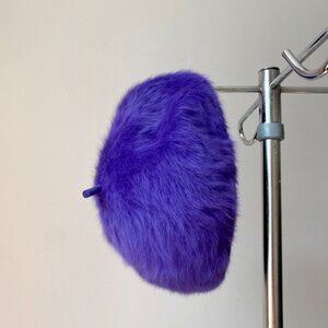 🍂 Y2K Vintage Artsy Purple Fuzzy Alpaca Beret by Kangol  Made in UK